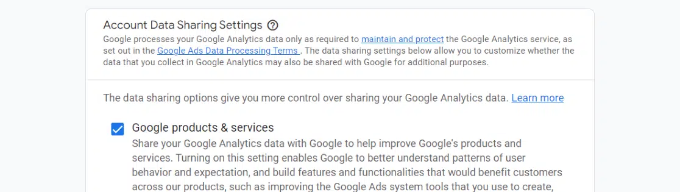 کنترل اشتراک گذاری داده های Google Analytics