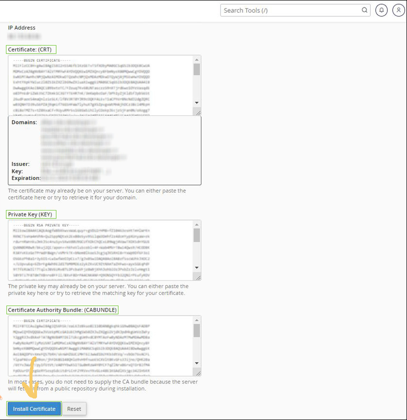 Install Certificate