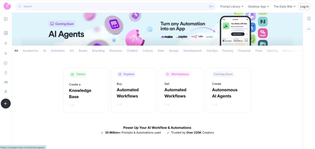 سایت پرامپت آماده Snack Prompt